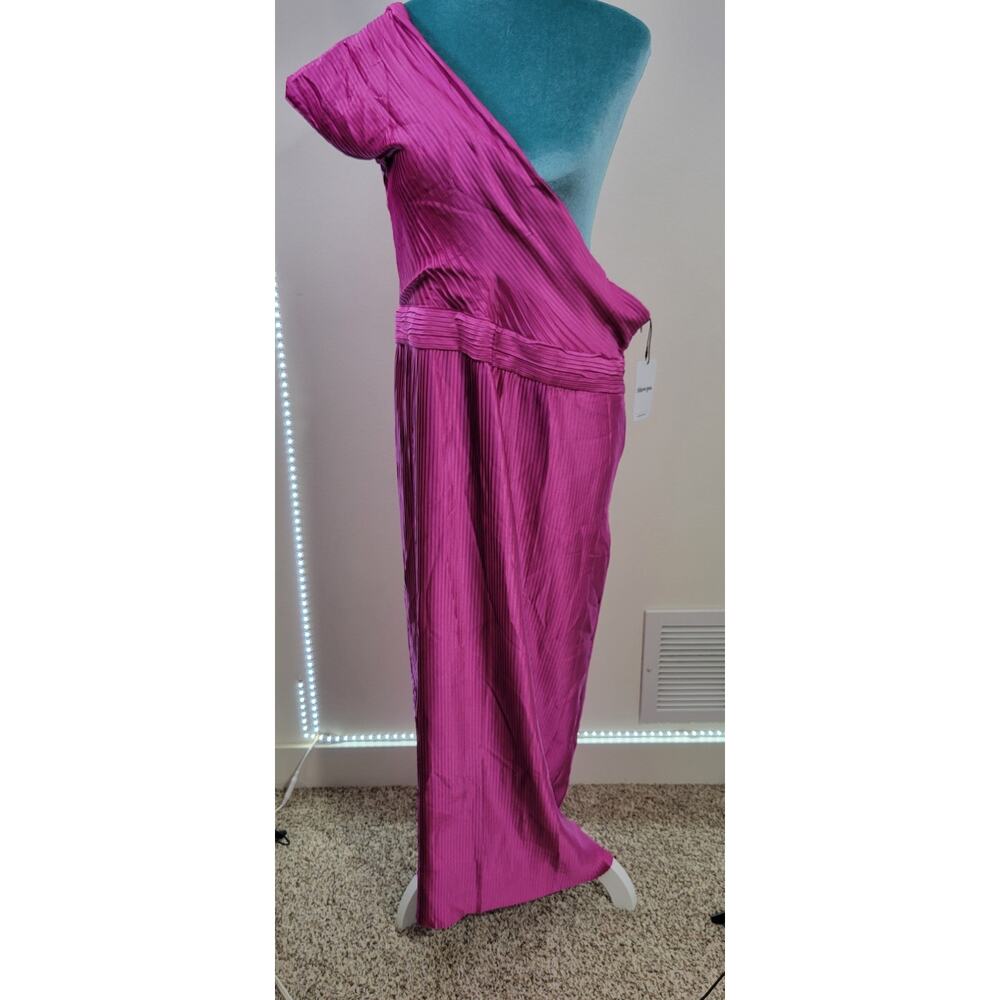 Show Po Dress Womens 14 One Shoulder Vibrant Bold Sexy Dress Long Whimsical NWT - Picture 10 of 13